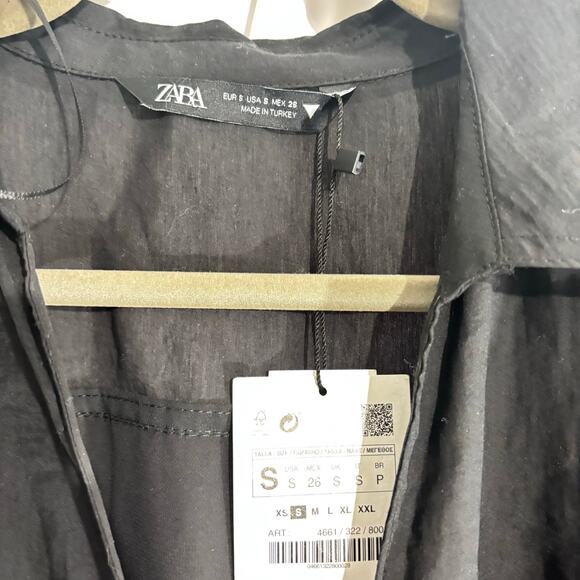 ZARA Women’s Black Wrap Mini Dress – Size S – Elegant V-Neck Silhouette - Picture 5 of 5